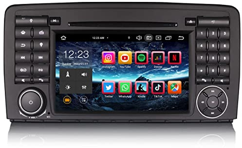 Erisin 7 pollici 8-Core 4GB+64GB Android 14 Autoradio Bluetooth GPS Navigatore per Mercedes Classe R W251 Auto Supporto CarPlay senza fili Android Auto DSP WiFi DAB+ OBD2 USB FM RDS Lettore CD Canbus