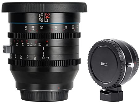 SIRUI 24mm Jupiter Macro T2 Full-Frame Cine Prime Lens, EF Lens with E-Mount Adapter, Fits Sony E-mount Cameras FX-3, FX-6, FX-9, A7S3