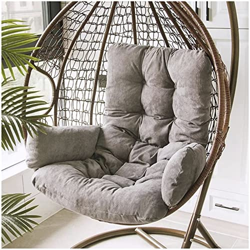 PJDDP Hängesessel Kissen Auflagen, Waschbar Schaukelstuhl Sitzkissen Hängestuhl Sitzauflage, Hängesessel Auflage Polster Ersatzkissen zum Indoor Outdoor Patio Yard Garten,Grau