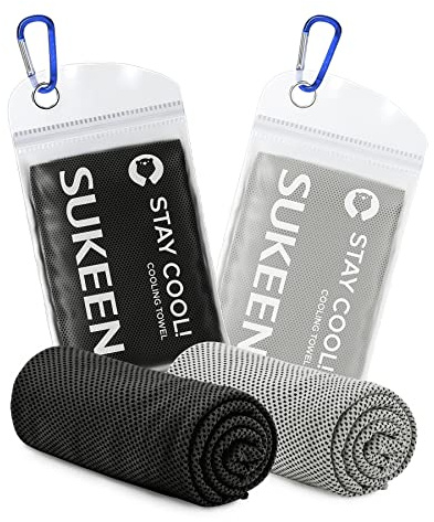 Sukeen Cooling Towel (40x12), Quick Dry Fitness Ice Towel for Gym, Golf, Yoga, Outdoor Work, Sports, Travel, Camping, Instant Cool for Neck and Face