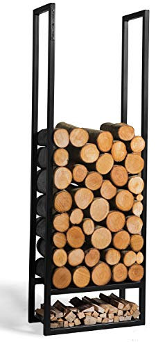 JS Garten Deko Kaminholzregal Atos H 150 cm Holzregal für Kaminholz Kaminholzablage aus Stahl Kaminholzständer CookKing