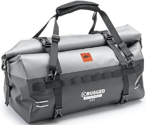 Kappa HECKTASCHE K-RUGGED 40LTR Fahrradkoffer 40 Liter Grau Weich TPU Schnalle Einstellbar Fahrrad