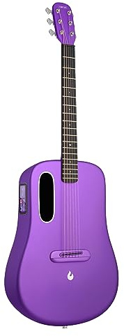 LAVA ME 4 Elektro-akustische Gitarre aus Carbonfaser – Reisefähige Smart Audio-Gitarre mit 3,5-Zoll-Touchscreen, HILAVA 2.0-System, Rechtshänder-Modell und FreeBoost 3.0-Technologie (36 Zoll, Violett)