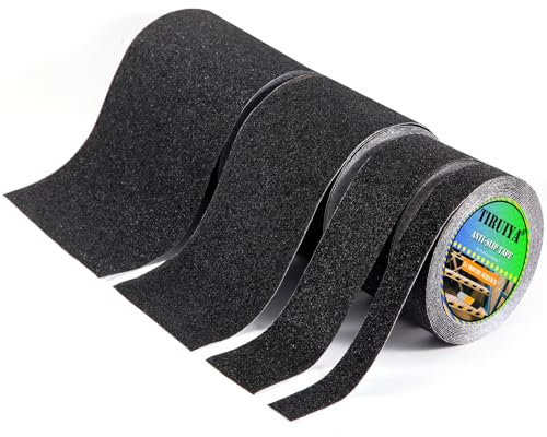 Tiruiya Reibungsband Anti-Rutsch Klebeband, Selbstklebend Rutschfestes für Treppen, Stufen, Drinnen und Draußen - High Grip Streifen
