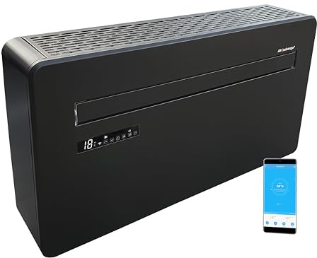 AirExchange - Aire acondicionado de pared monobloque bomba de calor Inverter, 4 en 1 aire acondicionado sin unidad externa, calefacción, refrigeración, deshumidificación, limpieza, 12.000 BTU, hasta