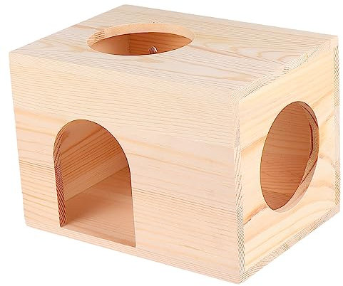 Kisangel Cabaña De Madera para Cobayas Escondite para Cobayas Comedero para Tienda De Mascotas