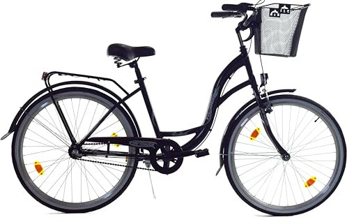 T&Y Trade 26 Zoll Kinder Mädchen City Fahrrad Mädchenfahrrad Bike Rad Nexus Nabenschaltung STVO Beleuchtung Rücktritt Reflex Schwarz 3 Gang