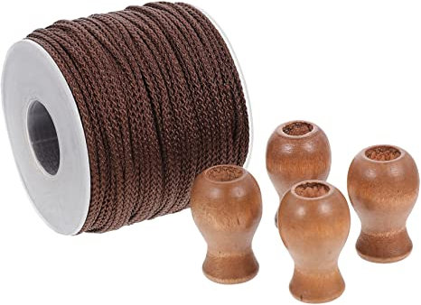 PRETYZOOM 1 Satz Vorhang-Anhänger Wohnaccessoire Fensterjalousien für zu Hause Fenstervorhänge Randbereich Blindquaste aus Holz zarter Schnurknauf austauschbar Zubehör Rollo