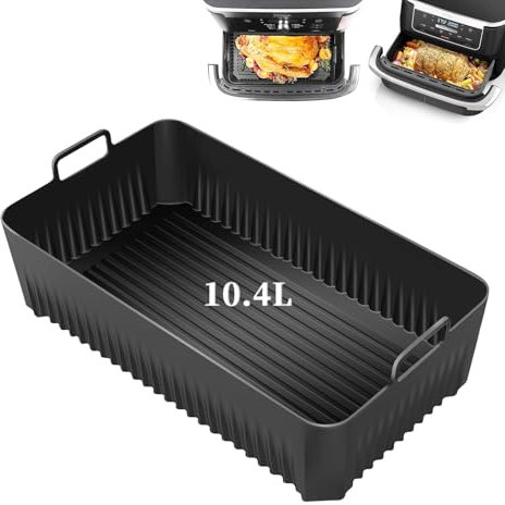 Lifhety Silicone Air Fryer Liner for Ninja Flexi Drawer Air Fryer Accessories AF500UK, Cosori 10L / Ninja10.4L Air Fryer Liners for Ninja Foodi Flexdrawer Dual Air Fryer, Oven and Microwave (1PCS)