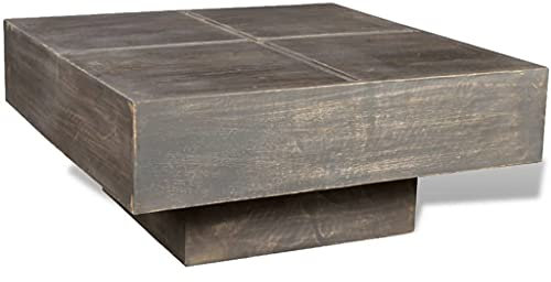 BUKSCYJS Couchtisch kleine Zimmer, Sofatisch, WohnzimmertischCouchtisch Dunkelbraun Quadratisch Massivholz MangoFür Wohnzimmer, Schlafzimmer, Büro, Eingang, Korridor