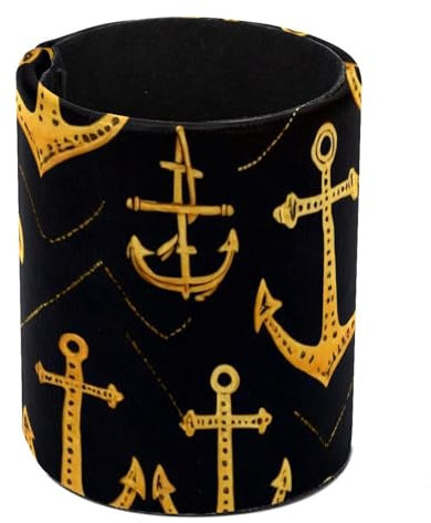 Eslifey Stifthalter, runder Stifthalter für den Schreibtisch, Goldene Anker Muster, Stiftebecher, Make-up-Pinselhalter, Ständer, Display, Schreibtisch, Schreibwaren, Organizer für Zuhause, Büro,
