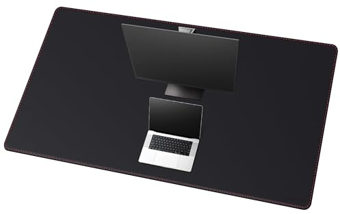 ZORESYN Schreibtischunterlage PU Leder, 160 x 80 cm Schwarz | Wasserdichte rutschfeste XXL Tischunterlage, Schreibtischmatte Mauspad, strapazierfähiger Schreibtischschutz für Büro & Heim