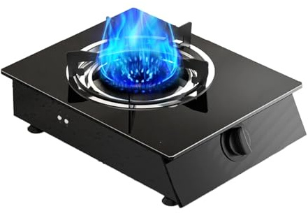 Cuisinière À Gaz 1 Brûleur, Cuisinière À Gaz 4,2 KW, Cuisinière De Conversion Gaz/gaz GPL, Support De Casserole En Fonte De Verre Trempé, Avec Protection Anti-extinction, For Cuisine À Domicile(NG)
