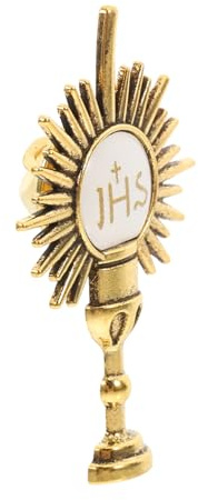Garneck Kommunion-Kreuz-Brosche JHS Brosche Erstkommunion Glaubensbekenntnis Anstecker Kirche Accessoires Glaubens Erstkommunion Dekorationen Querstift Zinklegierung Golden