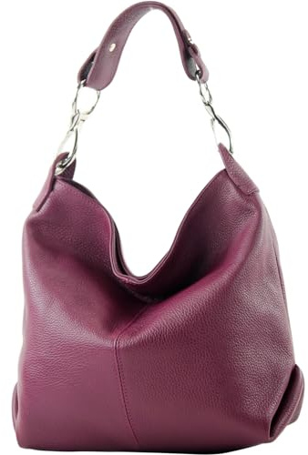 modamoda de T168 Damen Leder Schultertasche, handmade in Italy