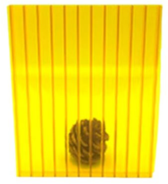 Pannello For Serra In Policarbonato A Doppia Parete Da 20 Pezzi, Lastra For Tetto In Policarbonato Trasparente Isolata, Adatta For Lastra Di Sostituzione Della Lastra Di Vetro For Esterni Solida(Yello