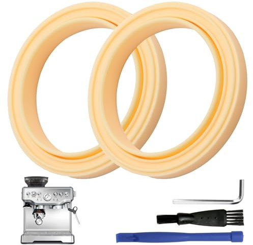 teasteam 54mm Coffee Machine Brew Group Head Seal Gasket 2Pcs Silicone Steam Ring with Replacement Tools for Breville Espresso Machine 878/870/860/880/810/840/500 for Sage Barista Express 880/878/875