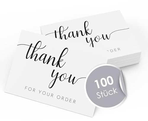 MAVANTO 100x Thank you for your order biglietti - Biglietti di ringraziamento di alta qualità per clienti soddisfatti