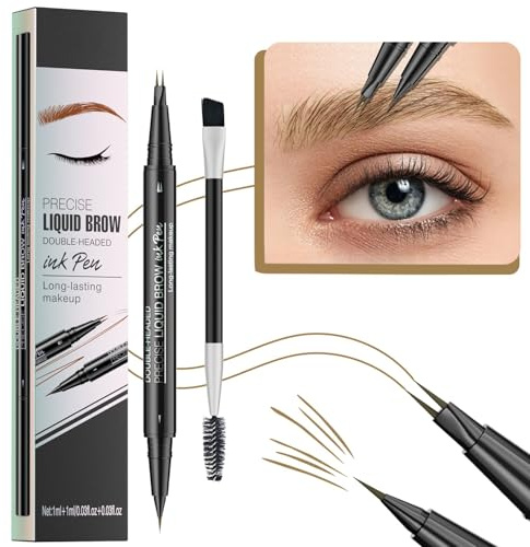 Augenbrauenstift, Microblading Augenbrauenstift, Langanhaltenden Wischfest 2-in-1 Dual-Ended Eyebrow Pencil, Erzeugt Natürliche Augenbrauen Augenbrauenfarbe, mit Augenbrauen Bürste