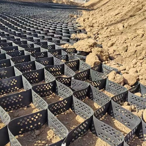 stabilisateur de gravier grille 1 2 3 4 5 6 M Tapis De Stabilisation De Sol Geo Grid HDPE Gravier, Grille Stabilisatrice De Gravier Commerciale Pour Enclos À Chevaux, Grille De Sol En Gravier Épais De