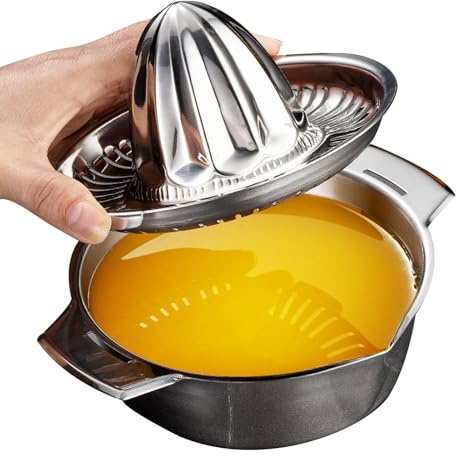 Spremiagrumi in acciaio inox – Spremiagrumi | Spremiagrumi | In acciaio inox 304 robusto arancia pompelmo lime mano alesatore rotante con 2 beccucci, lavabile in lavastoviglie