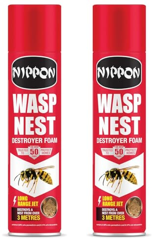 Wasp Nest Destroyer Foam – 300ml (Pack of 2) | Indoor & Outdoor Use | Effective Wasp Nest Removal & Control | Fast-Acting Foam for Safe Wasp Elimination