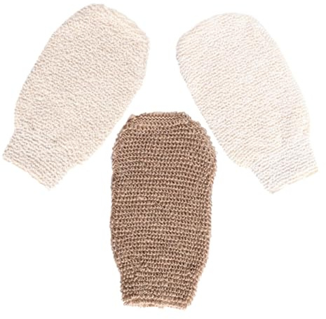 BESTYASH 3 Piezas Guantes de Baño Exfoliantes de Punto para Limpiar la Piel Guantes de Baño Cuidado Piel
