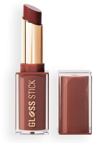 Revolution Beauty London, Pout Lip Gloss Stick, Pigmented High-Shine Formula with Hyaluronic Acid & Vitamin E, Vegan & Cruelty-Free, Toffee Nude, 0.1 fl oz