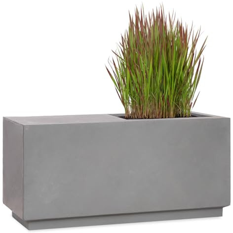 Pflanzwerk® Pflanzkübel Gartenbank Relax 42x110x44cm Grau *Frostbeständige Sitzbank* *Deutsche Premiumqualität* *Lotus-Effekt Imprägnierung*