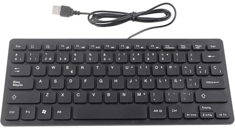 ZenithAur Espagnol Mini Clavier Filaire Portable Portable USB Clavier Espagnol Ultra Thin 78 Key Kekoard Keyboard pour Le Bouchon de PC de Bureau et Lecture de Disposition Simple
