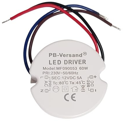 LED Trafo 60Watt 12V DC rund kreis Leuchtmittel Transformator Netzteil Driver Vorschaltgerät