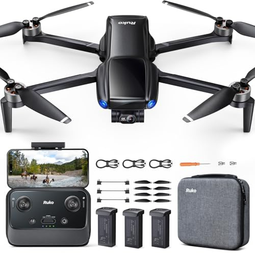 Ruko U11MINI 4K, Kameradrohne für Erwachsene mit 4K-Video 8K-Fotos, unter 249 g, 3-Achsen-Gimbal, 20000ft Übertragung, KI-Start/Landung, automatische Rückkehr, ideal für Anfänger (96 Min Flugzeit)