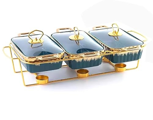 Set scaldavivande da buffet, in acciaio inox, per servire cibo, ideale per matrimoni, feste e banchetti