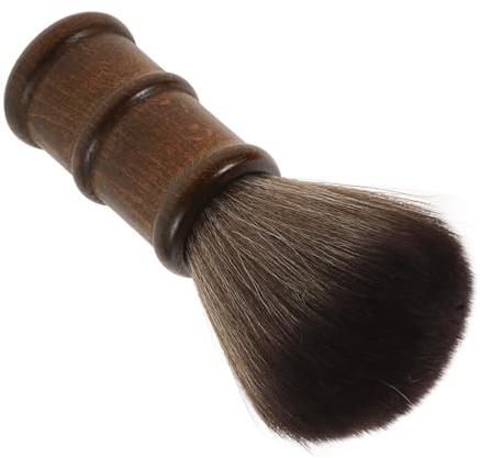 Operitacx Cepillo Adecuado para Aplicar Maquillaje de Cuello para Peluquería de Limpieza y Eliminar Residuos Mango de Madera y Cerdas Suaves en Salones Profesionales