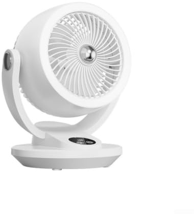 Ventilador de mesa portátil para ventilador silencioso pequeño alimentado por pilas, con luz nocturna, 5 niveles, flujo de aire fuerte para dormitorio, estudio, viajes, blanco (blanco)