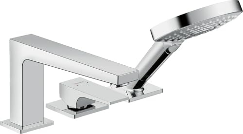 hansgrohe Wannenarmatur Metropol, Mischbatterie mit Antikalk-Funktion, für 2 Funktionen, Chrom