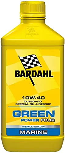 Bardahl - Lubrificante Green Power Four 10W40, Premium Quality, per Motori a Benzina Fuoribordo 4 Tempi, Dona Longevità e Pulizia degli Organi del Motore, Protegge dalla Corrosione, 1 Litro