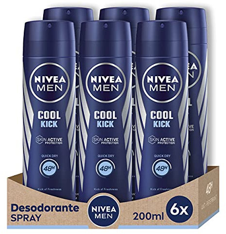 NIVEA Men NIVEA Spray Cool Kick Men – 200 ML – 6 pezzi