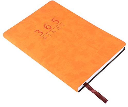 2021 Kalenderheft 2021 Monatsplaner mit Kunstleder Büroplanbuch Studenten Briefpapier 20 x 14.7cm Januar 2021 - Dezember 2021 (A5 Orange)