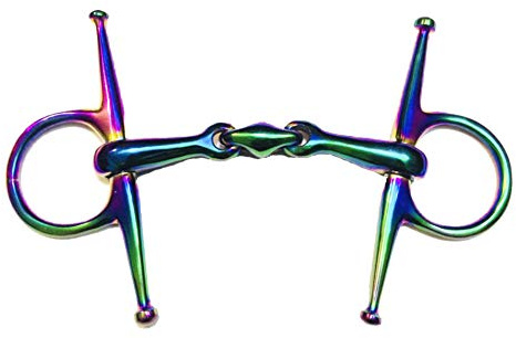 Extreme Pferdegebiss mit gebogenen Wangen, Edelstahl, 10,2 cm, 11,4 cm, 12,7 cm, 14 cm (Regenbogen, 10,2 cm)