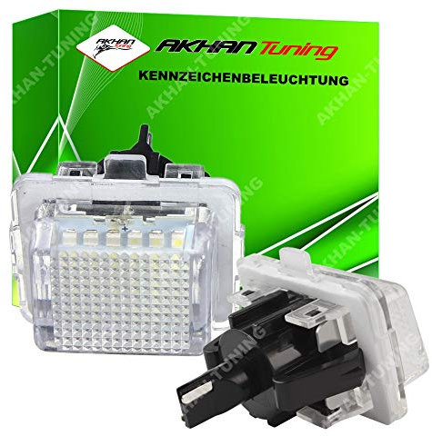 akhan KB413 - Fehlerfrei Kennzeichenbeleuchtung, Nummerschildbeleuchtung Xenon Weiß Plug&Play CanBus Kompatibel mit C204 W204 S204 C117 W216 C218 W212 C207 S212 W447