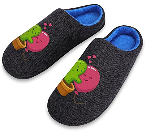 BAIKUTOUAN Carino Cartoon Cactus E Palloncino Abbraccio Uomo Maglia Cotone Pantofole Inverno Caldo Morbido Confortevole Casa Scarpe 7-8
