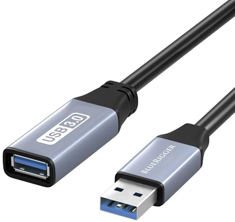 BlueRigger USB 3.0 Extension Cable (1M, 5 Gbps, Type A Male to Female Adapter Cord, USB-A EXT Cable) - Long USB Repeater Extender for VR Headset, Printer, Hard Drive, Keyboard, Mouse, Xbox