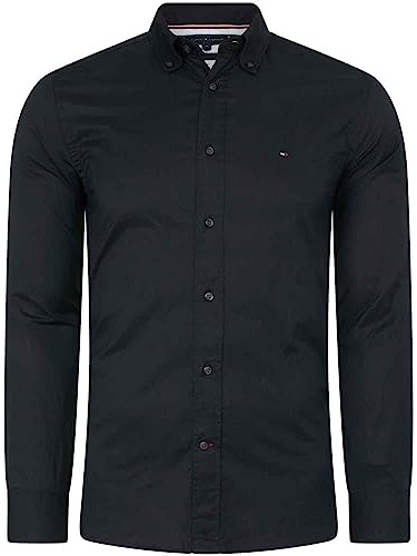 Tommy Hilfiger Chemise Homme Core Flex Manches Longues, Noir (Black), S