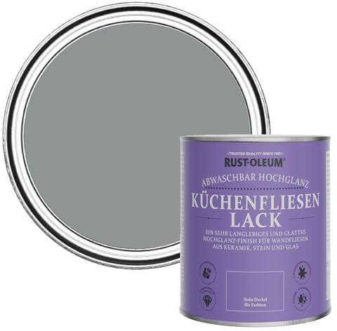 Rust-Oleum Mid Grey Water-Resistant Kitchen Tile Paint in Gloss Finish - Anthracite 750ml