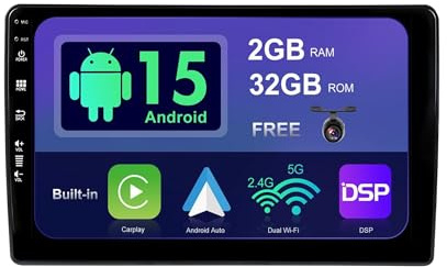 SXAUTO Android 15 IPS Car Stereo For FIAT 500L (2012-2016) - 2G+32G - Wireless CarPlay/Android Auto - Rear Camera Free - 10.1 Inch 2 Din - DAB Steering Wheel Fast-boot DSP Bluetooth WIFI
