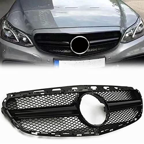 WMTCNC Kühlergrille Grill Kühlergrill Schwarz/Silber Auto Obere Stoßstange Haube Mesh Grid Für Benz E-Klasse W212 2014–2016 E200 E250 E300 E350 AMG (Color : Schwarz)