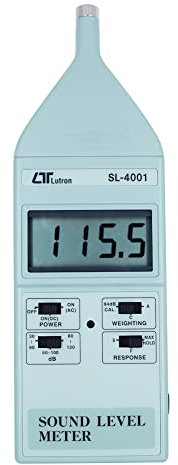 Fonometro digitale (gamma: da 35 a 130 dB) per auditorium, test di rumorosità dei veicoli, teatri, scuole con certificato di calibrazione in fabbrica Modello: Lutron SL-4001