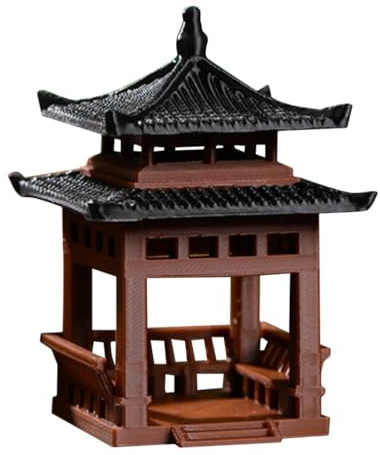 HANABASS Mini Pagoda Statue Fairy Accessories Garden Miniature Hexagon Pavilion Figurine for Flower Vase Micro Landscape Asian Zen Garden Aquarium Dollhouse Decoration