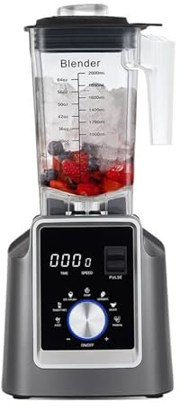 Licuadora Exprimidora, Licuadora profesional automática digital de 2 l, exprimidor, procesador de alimentos, batidos de hielo, frutas Licuadora y exprimidor